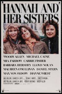 4j0886 HANNAH & HER SISTERS 1sh 1986 Woody Allen, Mia Farrow, Carrie Fisher, Barbara Hershey!