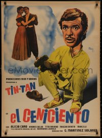 4j0008 EL CENICIENTO Mexican poster 1952 different Josep Renau artwork of German Valdes as Tin-Tan!