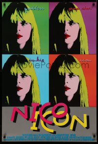 4j1001 NICO ICON 1sh 1996 biography of the famous goddess, pop star, junkie, icon, Warholesque art!