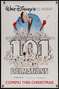 4j1009 ONE HUNDRED & ONE DALMATIANS advance 1sh R1985 most classic Walt Disney canine family cartoon!