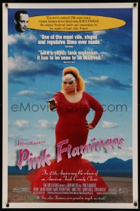 4j1017 PINK FLAMINGOS 1sh R1997 Divine, Mink Stole, John Waters, proud to recycle their trash!