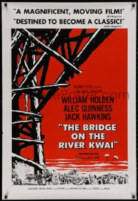 4j0536 BRIDGE ON THE RIVER KWAI 28x41 REPRO poster 1980s Holden, Guinness, Lean WWII classic!