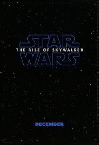 4j1058 RISE OF SKYWALKER teaser DS 1sh 2019 Star Wars, title over black & starry background!