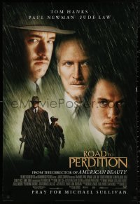 4j1059 ROAD TO PERDITION style B int'l DS 1sh 2002 Mendes directed, Tom Hanks, Paul Newman, Jude Law!