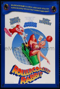 4j1069 ROLLERCOASTER RABBIT DS 1sh 1990 Steven Spielberg cartoon, Roger, sexy Jessica & Baby Herman!