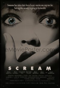 4j1082 SCREAM DS 1sh 1996 directed by Wes Craven, great super close up of scared woman!