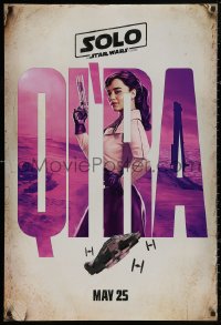 4j1098 SOLO teaser DS 1sh 2018 A Star Wars Story, Howard, classic title, sexy Emilia Clarke as Qi'ra!