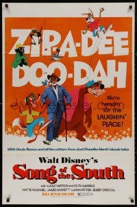 4j1099 SONG OF THE SOUTH 1sh R1972 Walt Disney, Uncle Remus, Br'er Rabbit & Bear, zip-a-dee doo-dah!