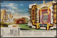 4j0604 CALDER HALL 25x37 English special poster 1960s diagram of the Calder Hall power plant!
