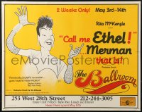 4j0425 CALL ME ETHEL 23x29 stage poster 1988 great Al Hirschfeld art of Merman performing on stage!