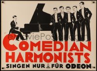 4j0411 COMEDIAN HARMONISTS 28x37 German music poster 1930 Friedl art of the singers by piano!