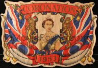 4j0605 CORONATION DAY 19x28 English special poster 1953 Queen Elizabeth II crowned!