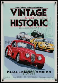 4j0336 DENNIS SIMON signed #19/300 27x30 art print 1988 by Dennis Simon, great art of vintage cars!