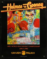 4j0478 HOLMES VS COONEY 22x28 advertising poster 1982 art of the two boxers by Leroy Neiman!