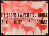 4j0632 LAISSONS LA PEUR DU ROUGE 13x17 French special poster 1968 Les Miserables quote, cows!