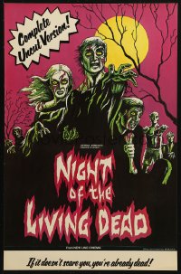 4j0677 NIGHT OF THE LIVING DEAD 11x17 special poster R1978 George Romero zombie classic, New Line!