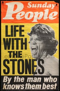 4j0607 ROLLING STONES 19x30 English special poster 1967 Mick Jagger, Sunday People, life with them!