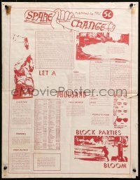 4j0686 SPARE CHANGE 2-sided 18x23 special poster 1960s Telegraph Avenue Liberation Front!
