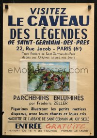 4j0638 VISITEZ LE CAVEAU DES LEGENDES 15x22 French special poster 1950s art of fight by canal!