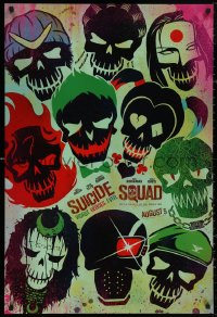 4j1137 SUICIDE SQUAD teaser DS 1sh 2016 Smith, Leto as the Joker, Robbie, Kinnaman, cool art!