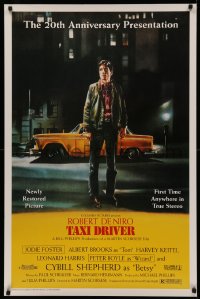4j1141 TAXI DRIVER 1sh R1996 classic art of Robert De Niro by cab, directed by Martin Scorsese!