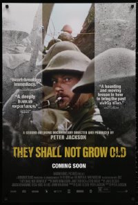 4j1149 THEY SHALL NOT GROW OLD advance DS 1sh 2019 Peter Jackson, restored footage from WWI!