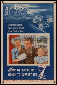 4j0315 AMERICAN WOMEN HAVE ALWAYS HELPED 27x41 WWII war poster 1945 art of Molly Pitcher, rare!