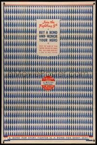 4j0310 BUY A BOND & HONOR YOUR HERO 40x60 WWII war poster 1940s silhouettes of soldiers!