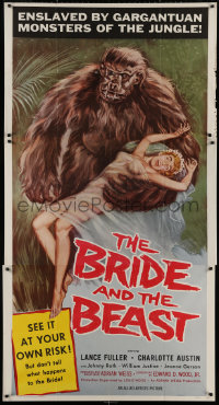 4k0540 BRIDE & THE BEAST 3sh 1958 Ed Wood classic, great art of huge ape holding sexy girl!