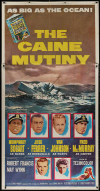 4k0541 CAINE MUTINY 3sh 1954 Humphrey Bogart, Jose Ferrer, Van Johnson & Fred MacMurray, cool art!