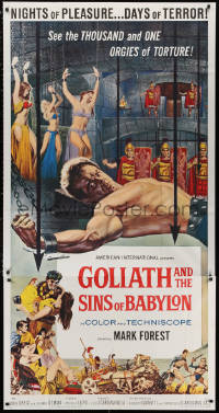 4k0559 GOLIATH & THE SINS OF BABYLON 3sh 1964 L'Eroe Piu Grande del Mondo, Mark Forest as Maciste!