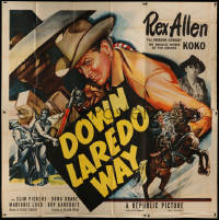 4k0427 DOWN LAREDO WAY 6sh 1953 great artwork of Arizona Cowboy Rex Allen & Koko, Slim Pickens!