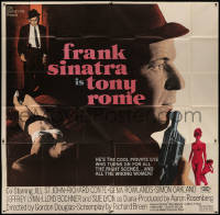 4k0454 TONY ROME 6sh 1967 detective Frank Sinatra w/gun & sexy near-naked girl on bed!