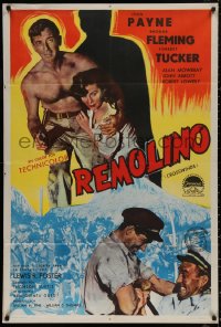 4k0645 CROSSWINDS Argentinean 1951 John Payne & Rhonda Fleming are hunting for South Sea gold!