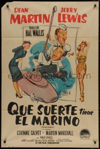 4k0685 SAILOR BEWARE Argentinean 1952 art of Dean Martin & Jerry Lewis + sexy Corinne Calvet!