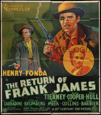 4k0417 RETURN OF FRANK JAMES English 6sh 1940 art of Henry Fonda & Gene Tierney, Fritz Lang, rare!