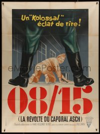4k0754 08/15 French 1p 1955 different Roger Soubie art of WWII soldier scubbing the floor!