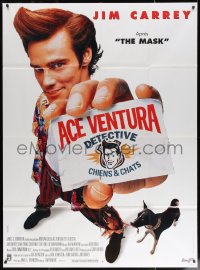 4k0761 ACE VENTURA PET DETECTIVE French 1p 1994 Jim Carrey tries to find Miami Dolphins mascot!