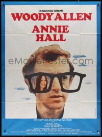 4k0785 ANNIE HALL French 1p 1977 different image of Woody Allen & Diane Keaton in huge glasses!