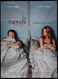 4k0832 BREAK-UP French 1p 2006 Vince Vaughn & Jennifer Aniston in bed separated by duct tape!