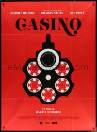 4k0847 CASINO French 1p R2015 Martin Scorsese, different art of revolver wtih gambling chip bullets!
