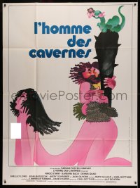 4k0849 CAVEMAN French 1p 1981 different art of prehistoric Ringo Starr & sexy naked Barbara Bach!