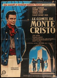 4k0868 COUNT OF MONTE CRISTO style B French 1p 1962 different art of Louis Jourdan as Edmond Dantes!