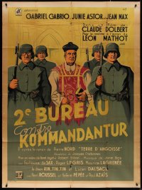 4k0892 DEUXIEME BUREAU CONTRE KOMMANDANTUR French 1p R1940s art of WWI soldiers surrounding priest!