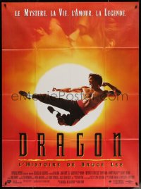 4k0906 DRAGON: THE BRUCE LEE STORY French 1p 1993 Bruce Lee bio, cool image of Jason Scott Lee!