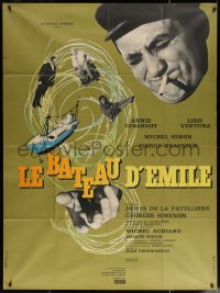 4k0913 EMILE'S BOAT French 1p 1962 Lino Ventura, Annie Girardot, great Ferracci art, rare!