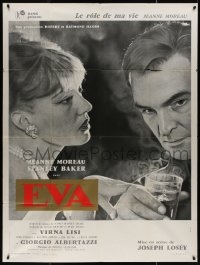 4k0924 EVA style A French 1p 1962 directed by Joseph Losey, close up of Jeanne Moreau & Stanley Baker!