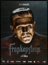 4k0954 FRANKENSTEIN French 1p R2008 wonderful close up of Boris Karloff as the monster!
