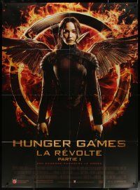 4k1011 HUNGER GAMES: MOCKINGJAY - PART 1 French 1p 2014 fiery image of Jennifer Lawrence!
