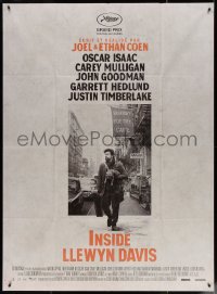 4k1020 INSIDE LLEWYN DAVIS French 1p 2013 Coen Brothers, Oscar Isaac on street with cat & guitar!